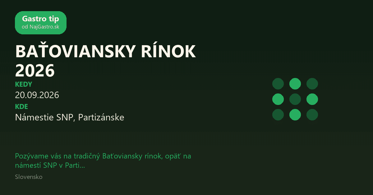 Baťoviansky rínok 2026