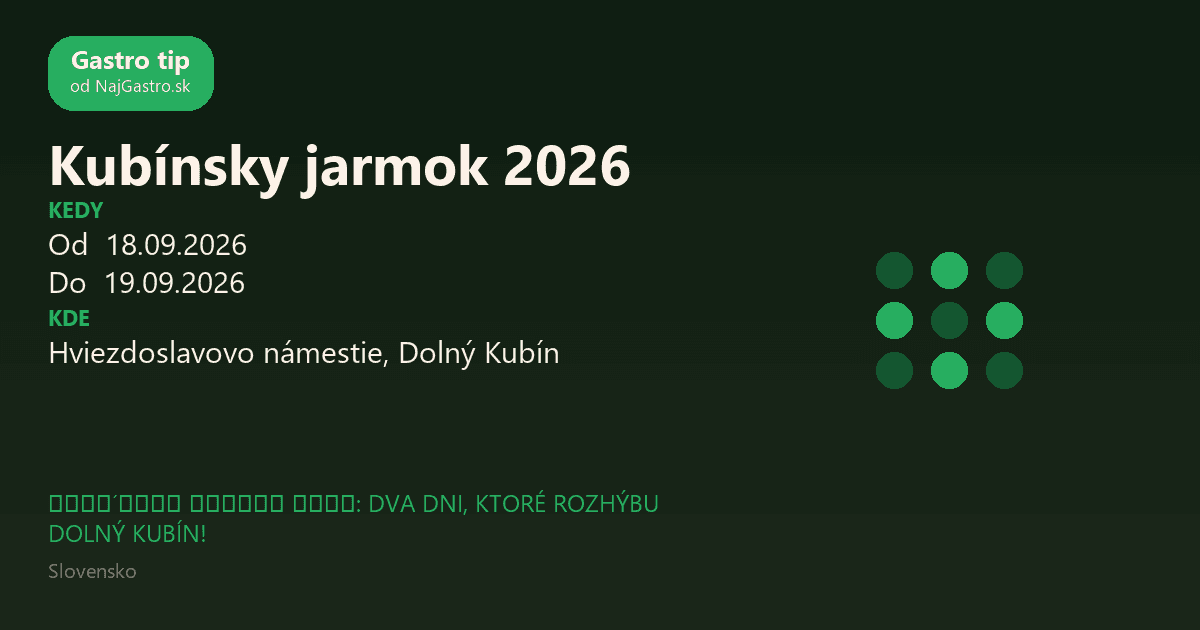 Dolný Kubín Fair 2026