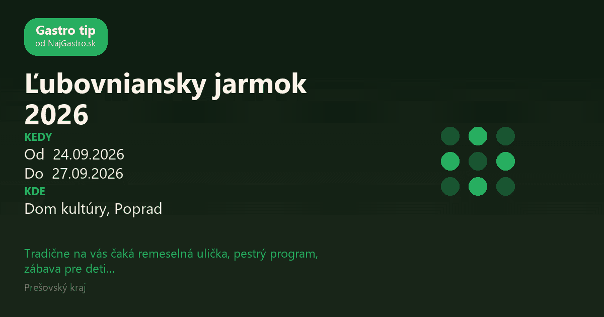 Stará Ľubovňa Fair 2026