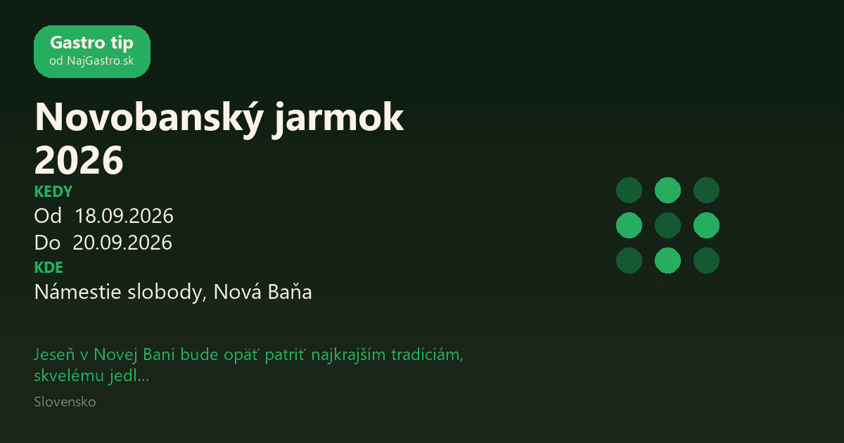 Novobanský jarmok 2026
