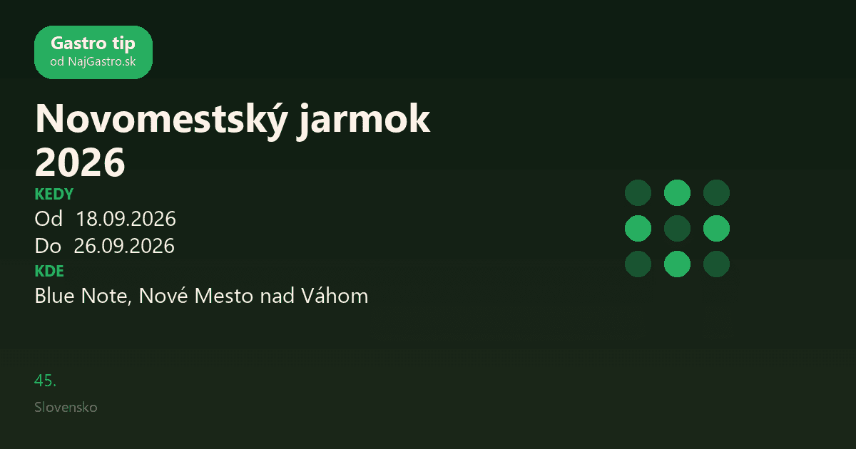 45. Novomestský jarmok 2026