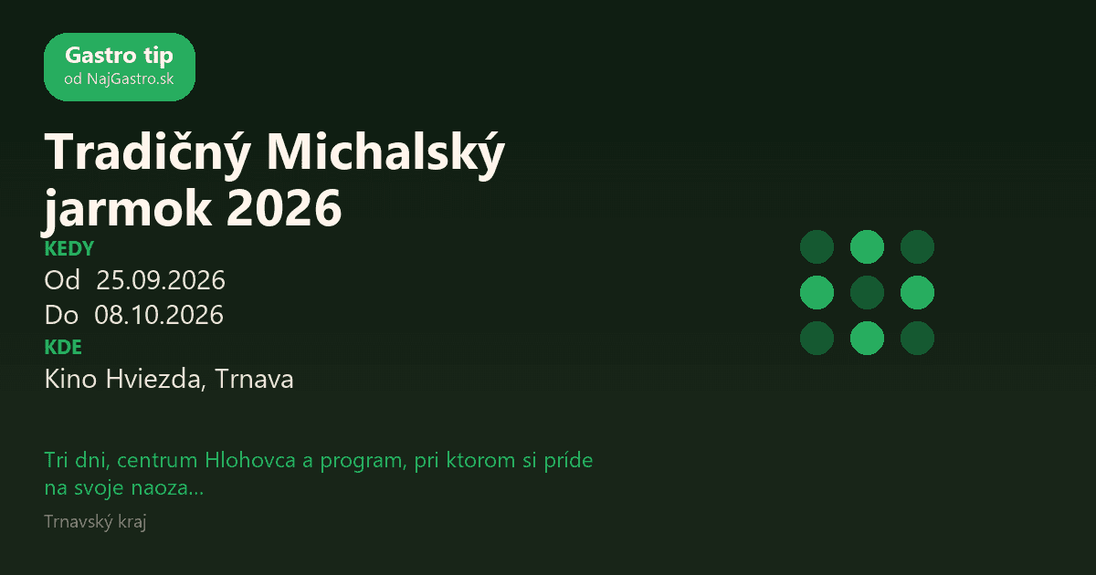 Tradičný Michalský jarmok 2026