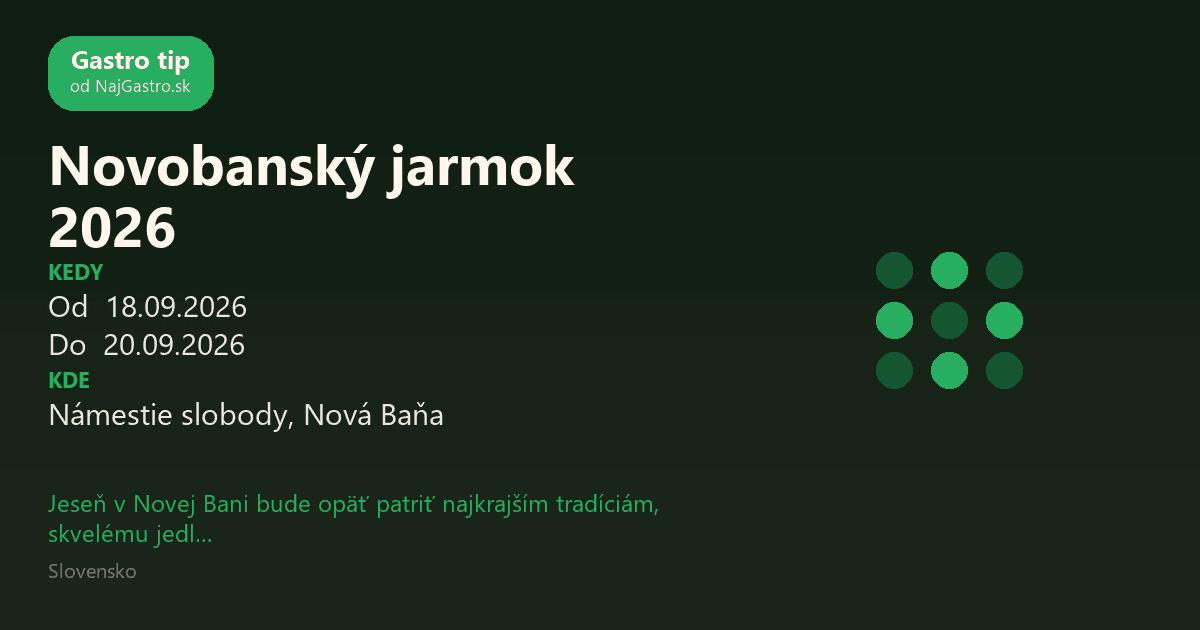Novobanský jarmok 2026