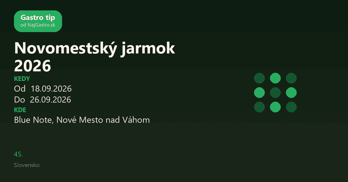 45th Nové Mesto nad Váhom Fair 2026