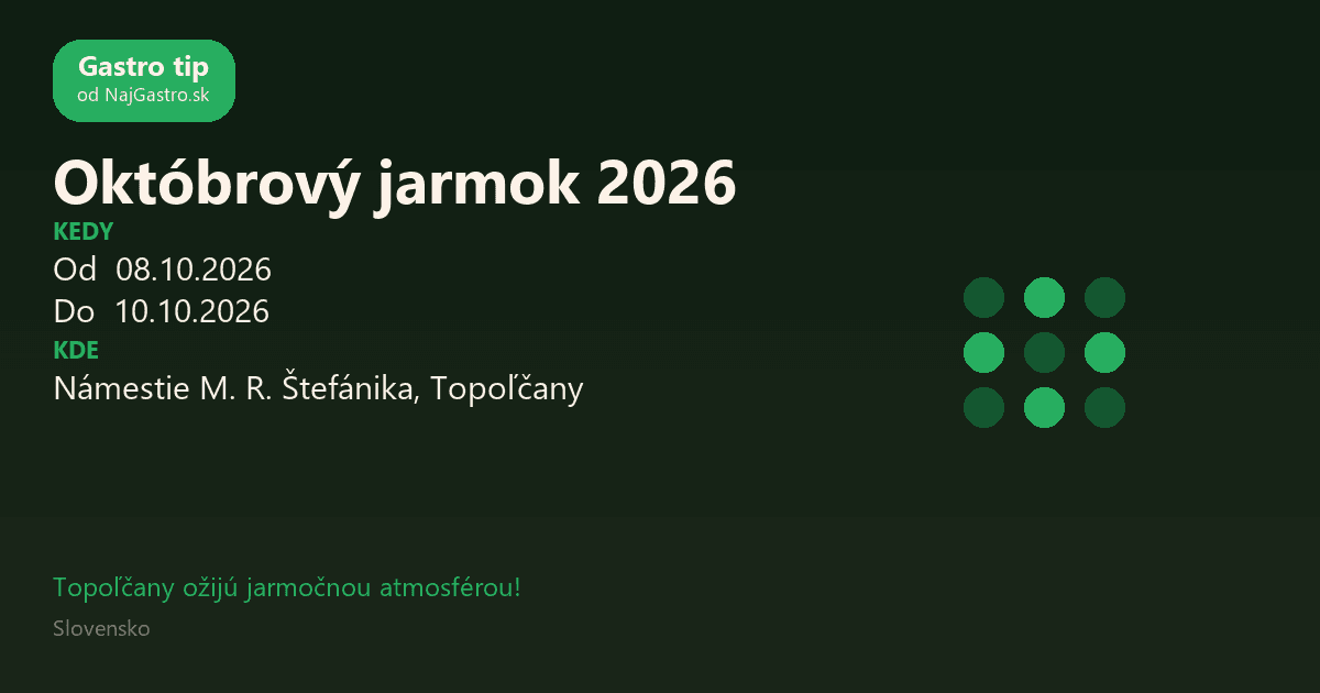 October Fair 2026 Topoľčany