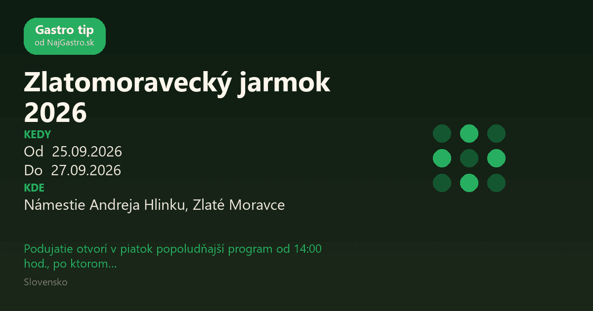 Zlaté Moravce Fair 2026