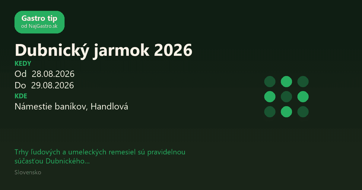 Dubnický jarmok 2026