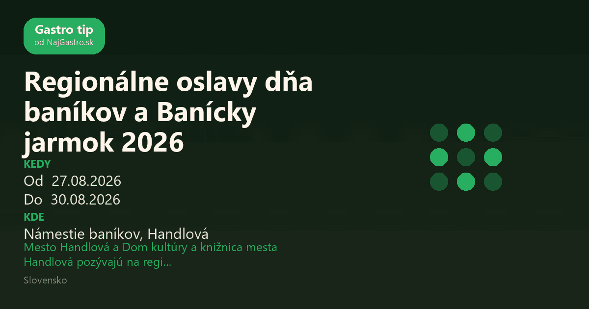 Regionálne oslavy dňa baníkov a Banícky jarmok 2026