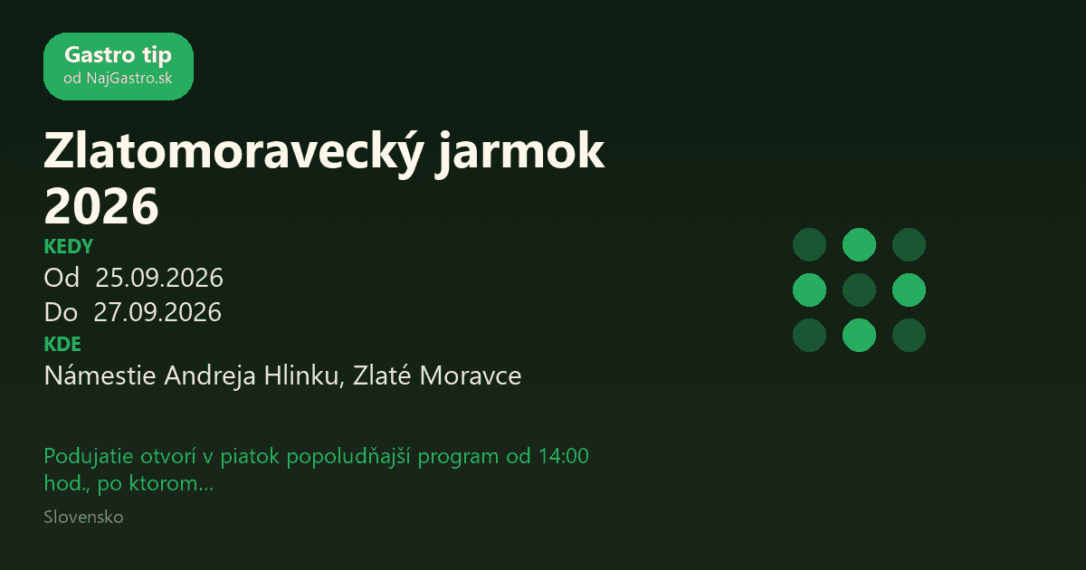 Zlatomoravecký jarmok 2026
