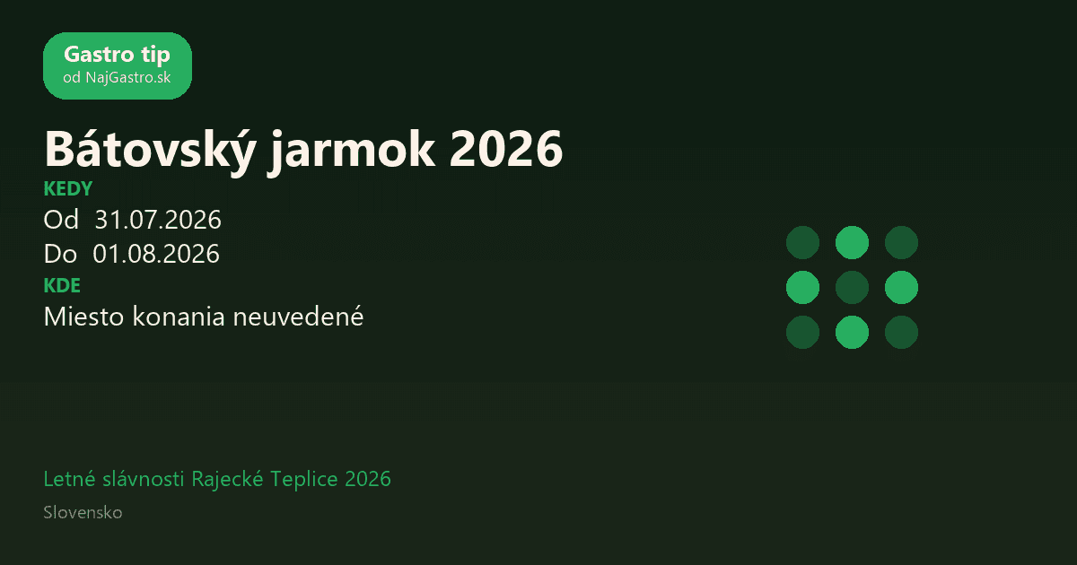 Bátovský jarmok 2026