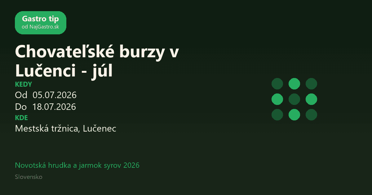 Chovateľské burzy v Lučenci - júl
