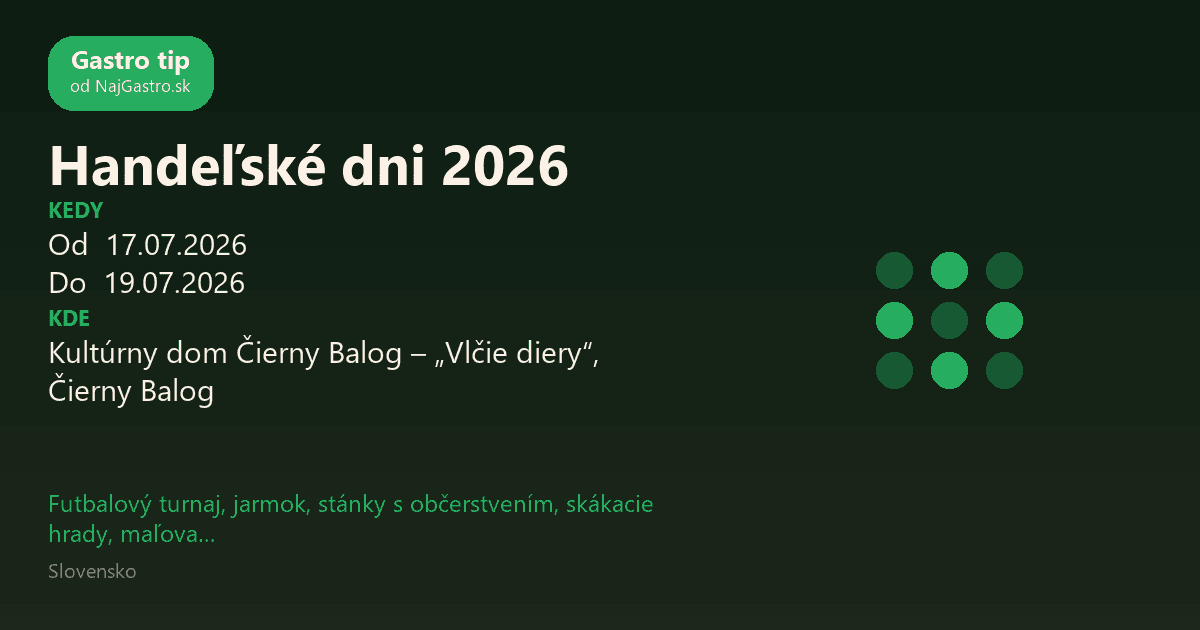 Handeľské dni 2026