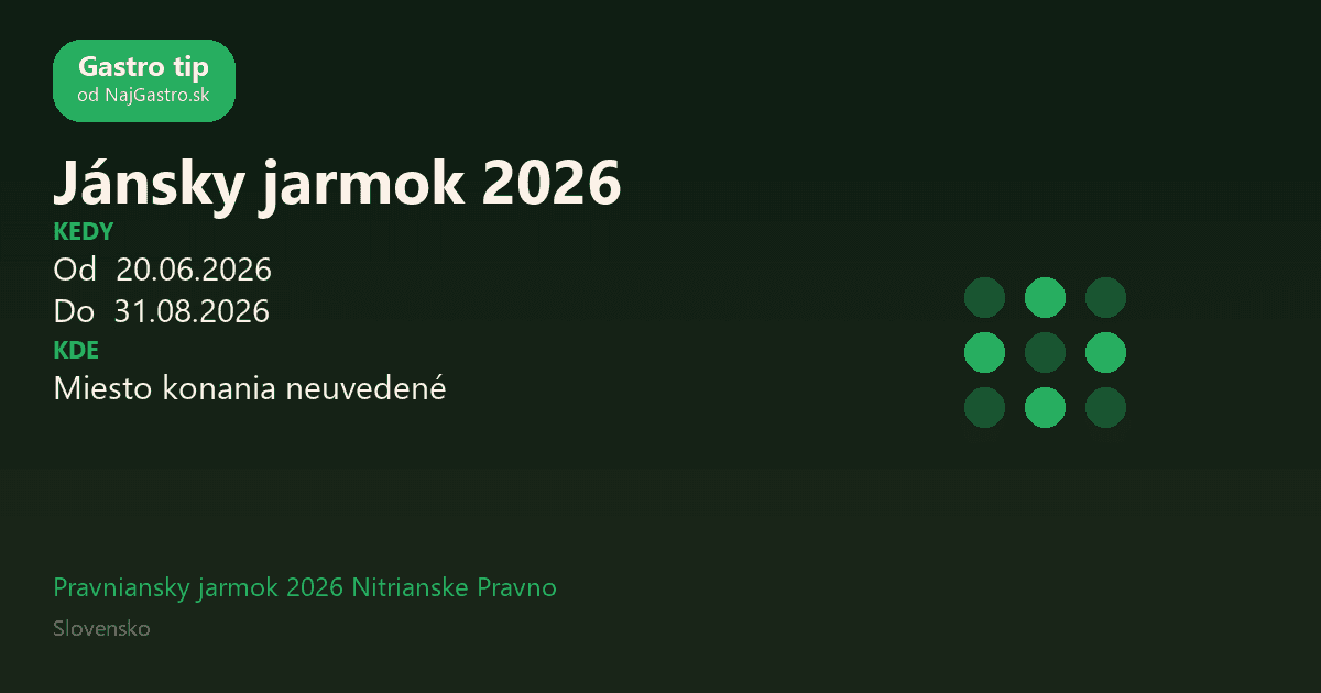 Jánsky jarmok 2026