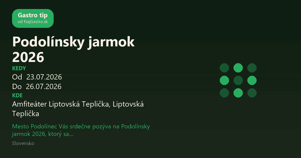 Podolínsky jarmok 2026