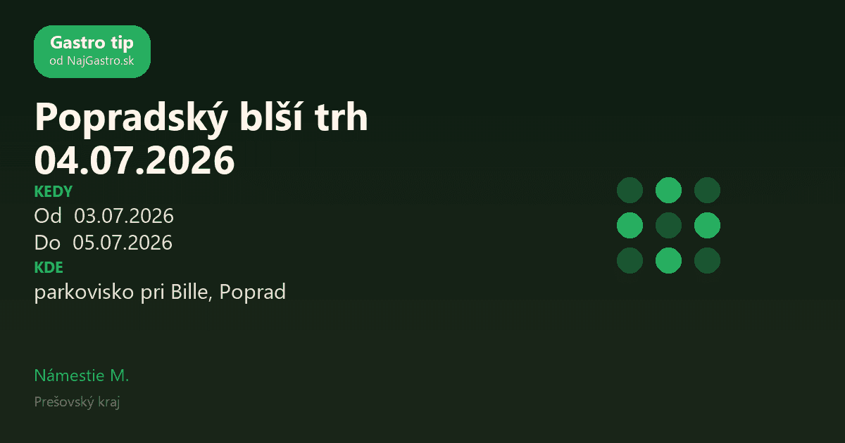 Popradský blší trh 04.07.2026