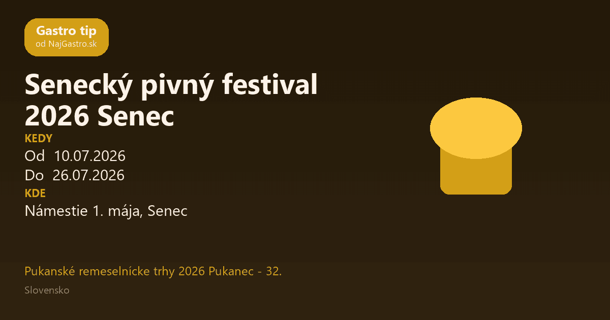 Senecký pivný festival 2026 Senec