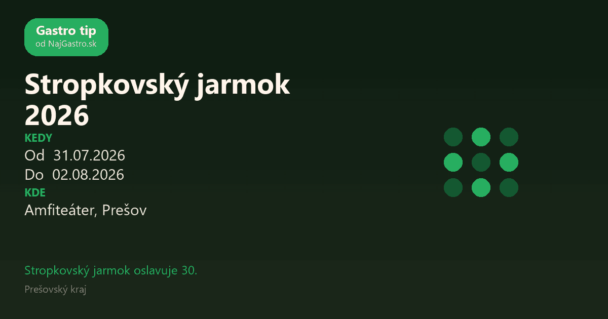 Stropkovský jarmok 2026