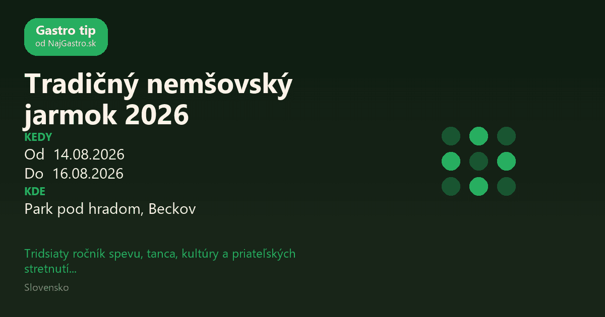 Tradičný nemšovský jarmok 2026