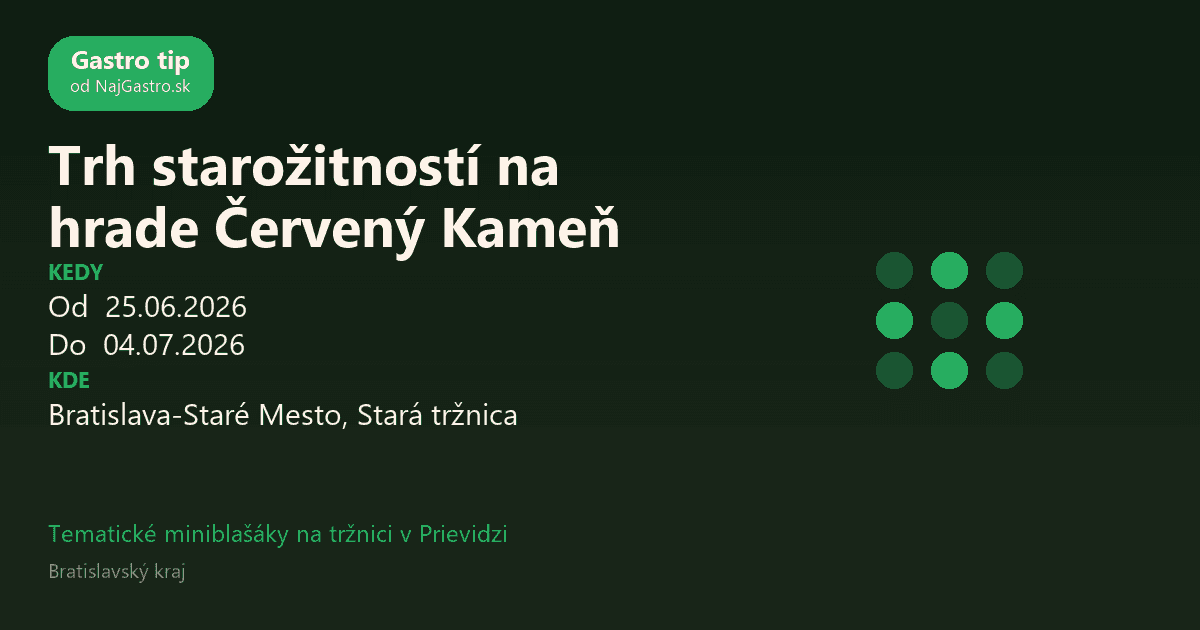 Trh starožitností na hrade Červený Kameň