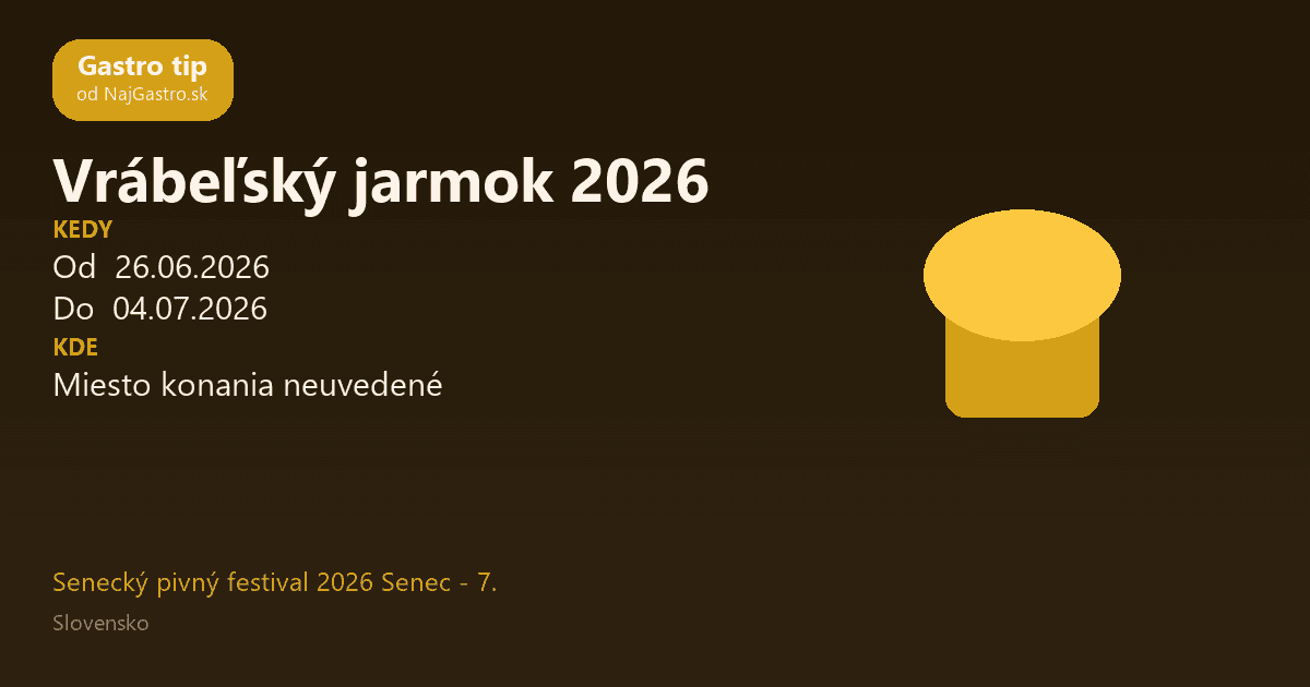 Vrábeľský jarmok 2026