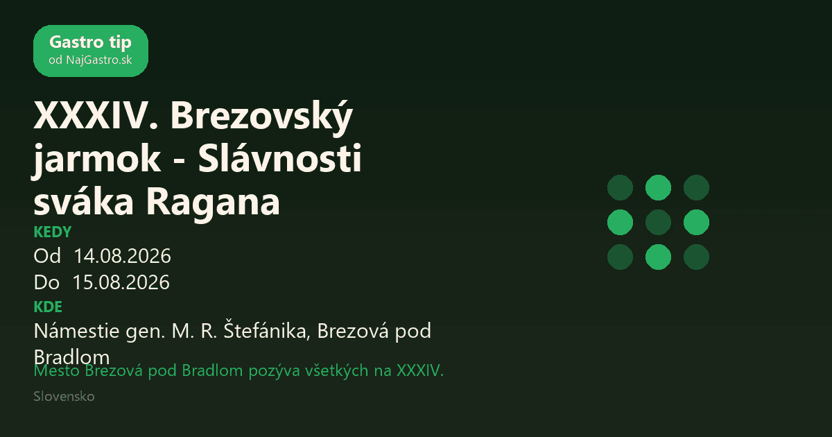 XXXIV. Brezovský jarmok - Slávnosti sváka Ragana